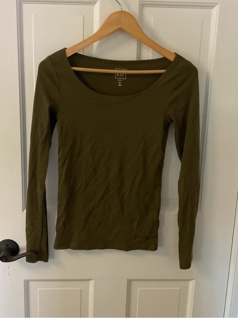 Olive Green Gap Wide Neck Top